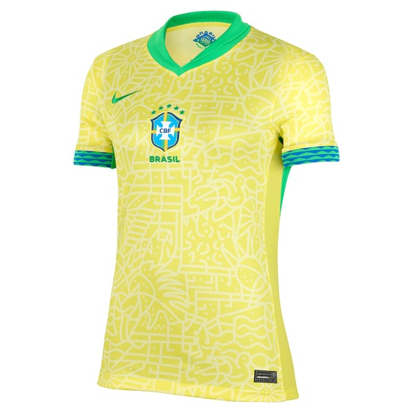 Camiseta Brasil Replica Primera Ropa Mujer 2024